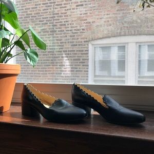 Chloe Leather Scalloped Loafer